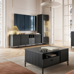 Furniture To Go Lusaka Display Cabinet 1 Door In Black Graphite - thumbnail 4