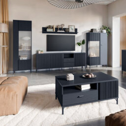 Furniture To Go Lusaka Display Cabinet 1 Door In Black Graphite - thumbnail 5