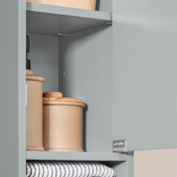 Sobuy Bathroom Tall Cabinet With 1 Drawer 2 Doors And 4 Adjustable Shelves 7.9X7.9X70.9 Inch Bzr34-Hg - Light Gray - thumbnail 5