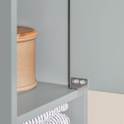 Sobuy Bathroom Tall Cabinet With 1 Drawer 2 Doors And 4 Adjustable Shelves 7.9X7.9X70.9 Inch Bzr34-Hg - Light Gray - thumbnail 6