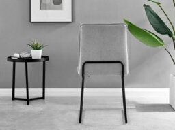 Furniturebox Uk 4 Seater Dining Set - Imperia White High Gloss Dining Table And Chairs - 4 Light Grey Halle Black Leg Chairs - thumbnail 7