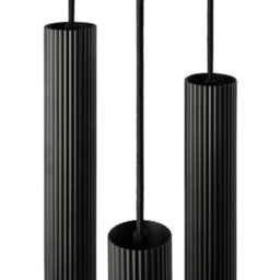 Nordlux Vico Metal Pendant Light Ribbed  Black,mains - thumbnail 3