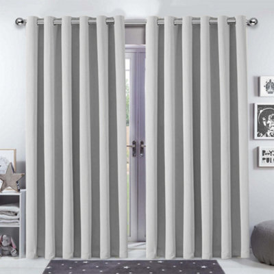 Bedlooms Light Grey Blackout Curtains Living Room Bedroom Thermal Insulated Curtain (Pair) 90 X 90 Inches With Tie Backs Two - image 1