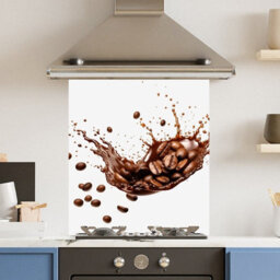Choose Your Print Premium 59.5 X 74.5Cm White Coffee  6mm Glass Toughened Kitchen Splashback - thumbnail 1