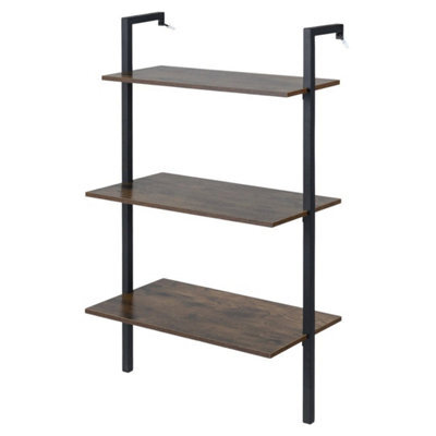 Industrial Wall Mounted Shelves Wooden Floating Shelving Unit 3-Tier - image 1