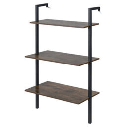 Industrial Wall Mounted Shelves Wooden Floating Shelving Unit 3-Tier - thumbnail 1