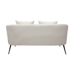 Living And Home Modern White Corduroy 2-Seater Sofa With 2 Scatter Cushions - thumbnail 4