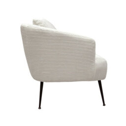 Living And Home Modern White Corduroy 2-Seater Sofa With 2 Scatter Cushions - thumbnail 5