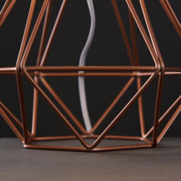Valuelights Angus Pair Of Angus Copper Metal Basket Cage Table Lamps With White Fabric Shades - thumbnail 6