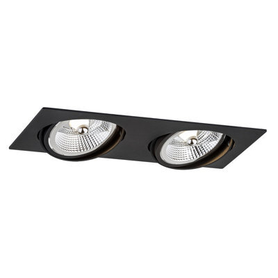 Luminosa Lighting Luminosa Olimp Plus Gu10 Twin Recessed Downlight Black Structure - image 1