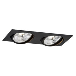 Luminosa Lighting Luminosa Olimp Plus Gu10 Twin Recessed Downlight Black Structure