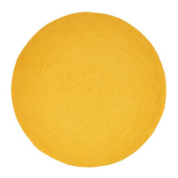 Homescapes Mustard Yellow Handmade Woven Braided Round Rug, 120 Cm - thumbnail 2