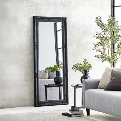 Julian Bowen Palais Black Lean-To Mirror, Wood Frame, Rectangular, Full Length, Freestanding, 170 X 70 X 6Cm - image 1