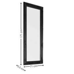 Julian Bowen Palais Black Lean-To Mirror, Wood Frame, Rectangular, Full Length, Freestanding, 170 X 70 X 6Cm - thumbnail 6