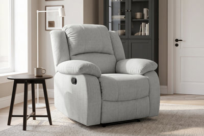 3 Position Manual Grey Recliner Chair For Living Room Varesa - 160 Recline - Room Delivery - image 1