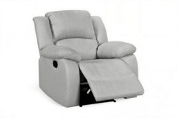 3 Position Manual Grey Recliner Chair For Living Room Varesa - 160 Recline - Room Delivery - thumbnail 3