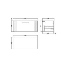 Nuie 800 W/h Single Drawer Vanity & Laminate Top - thumbnail 3