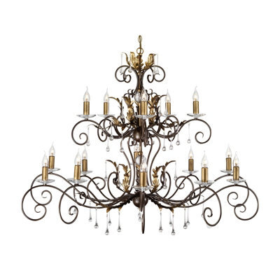 Elegant 15 Bulb Handmade Chandelier Pendant Light In Bronze Finish With E14 Led Bulbs - image 1