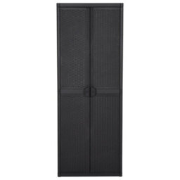 Walplus Garden Storage Cabinet Black 65X45X172 Cm Pp Rattan - thumbnail 2