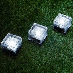 Globrite Solar Garden Path Lights - Set Of 3 - White Led - Glass Outdoor Lighting Stakes - Solar Powered Waterproof Lawn Décor - thumbnail 2