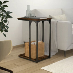 Berkfield Industrial Side Table Smoked Oak 40X30X60 Cm Engineered Wood - thumbnail 2