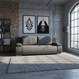 Emma Sofa Bed With Sleeping Function Built In Storage Compartment Upholstered Sofa With Cushions Grey Melange And Grey - thumbnail 2