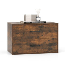 Costway 2-Drawer Dresser Wooden Storage Cabinet Cube Dresser - thumbnail 9