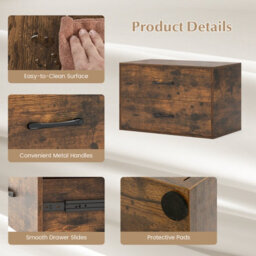 Costway 2-Drawer Dresser Wooden Storage Cabinet Cube Dresser - thumbnail 5