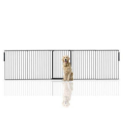 Bettacare Premium Extra Tall Multi Panel Flexible Dog Barrier, Up To 370Cm Wide, Black, 105Cm Tall - image 1