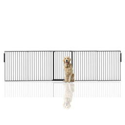 Bettacare Premium Extra Tall Multi Panel Flexible Dog Barrier, Up To 370Cm Wide, Black, 105Cm Tall - thumbnail 1