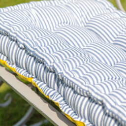 Dibor Vintage Blue Striped Reversible Indoor Outdoor Garden  Bench Cushion (L)105Cm X (W)42Cm - thumbnail 4