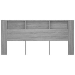 Berkfield Headboard Cabinet Grey Sonoma 220X18.5X104.5 Cm - thumbnail 4