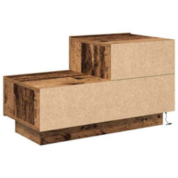 Berkfield Modern Bedside Cabinet With Led Lights Old Wood 100X36X49 Cm - thumbnail 8