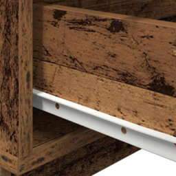 Berkfield Modern Bedside Cabinet With Led Lights Old Wood 100X36X49 Cm - thumbnail 9