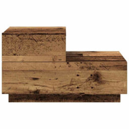 Berkfield Modern Bedside Cabinet With Led Lights Old Wood 100X36X49 Cm - thumbnail 6