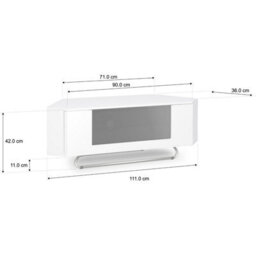 "Centurion Supports Hampshire Corner-Friendly White With Beam-Thru Remote Friendly Black Door Up To 50"" Flat Screen Tv Cabinet" - thumbnail 8