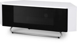 "Centurion Supports Hampshire Corner-Friendly White With Beam-Thru Remote Friendly Black Door Up To 50"" Flat Screen Tv Cabinet" - thumbnail 5
