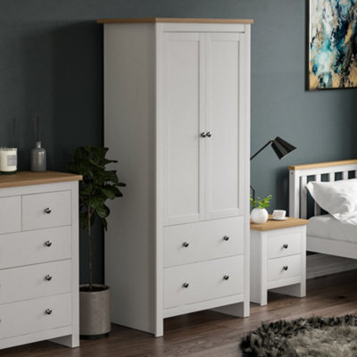 Lassic Vida Designs Arlington White 2 Door 2 Drawer Wardrobe (H)1875mm (W)840mm (D)495mm - image 1