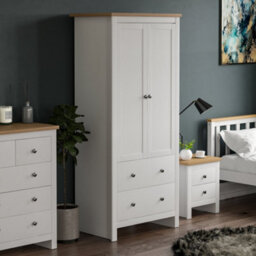 Lassic Vida Designs Arlington White 2 Door 2 Drawer Wardrobe (H)1875mm (W)840mm (D)495mm - thumbnail 1
