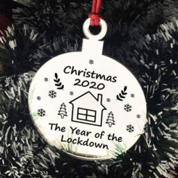 Red Ocean Christmas 2020 Engraved Bauble Lockdown Gift Christmas Tree Decoration Family Gift - thumbnail 3
