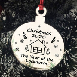 Red Ocean Christmas 2020 Engraved Bauble Lockdown Gift Christmas Tree Decoration Family Gift - thumbnail 6