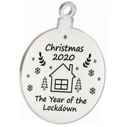 Red Ocean Christmas 2020 Engraved Bauble Lockdown Gift Christmas Tree Decoration Family Gift - thumbnail 5