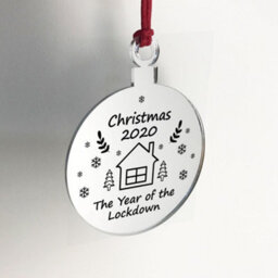 Red Ocean Christmas 2020 Engraved Bauble Lockdown Gift Christmas Tree Decoration Family Gift - thumbnail 4