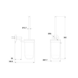 Hoxton Toilet Brush Holder Chrome Finish Wall Mounted Britton Bathrooms - thumbnail 2