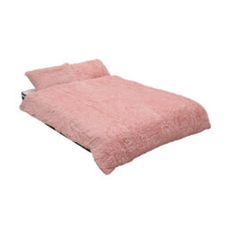 Living And Home Soft And Warm Plush King Size Faux Mink Fleece Bedding Duvet Cover With 2 Pillowcases Set Of 3 Pink - thumbnail 2