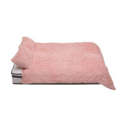 Living And Home Soft And Warm Plush King Size Faux Mink Fleece Bedding Duvet Cover With 2 Pillowcases Set Of 3 Pink - thumbnail 4