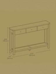 Songmics Console Table, Sofa Table, Narrow Entryway Table With 3 Drawers, Open Storage Shelf, Metal Corners, For Living Room - thumbnail 5