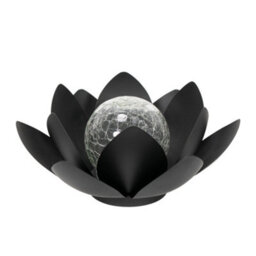 Valuelights Black Solar Powered Outdoor Waterlily Lotus Flower Decoration Garden Light - thumbnail 2