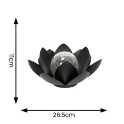 Valuelights Black Solar Powered Outdoor Waterlily Lotus Flower Decoration Garden Light - thumbnail 4