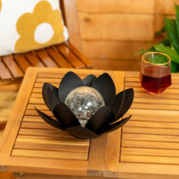 Valuelights Black Solar Powered Outdoor Waterlily Lotus Flower Decoration Garden Light - thumbnail 3